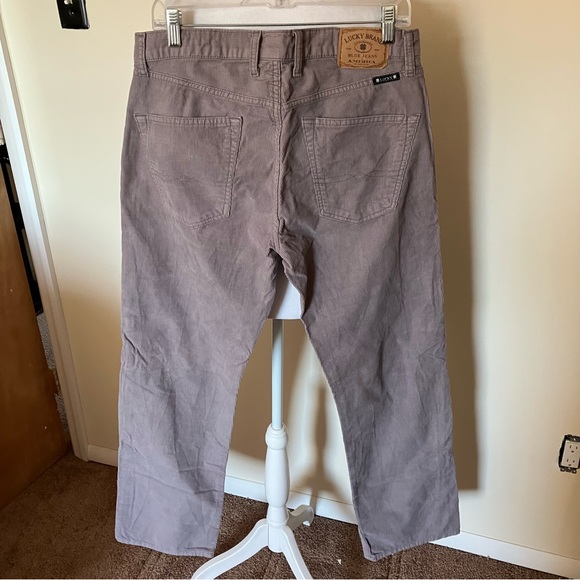 Men’s Lucky Brand 221 Original Straight Gray Corduroy Pants size 33x32 - Picture 4 of 7